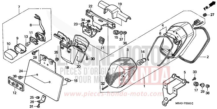 HECKLEUCHTE von Shadow Aero LIGHT CUPPER METALLIC-S (YR118K) von 1999